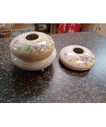 Vintage Nippon Made Japan Hair Receiver Trinket Pin Dish Tri Footed Hand... - €25,32 EUR