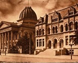 Vtg Postcard c 1908 Hall Of Records and Court House San Jose, CA Sepia T... - £14.38 GBP