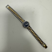 Vintage Pulsar Watch Women Gold Tone Blue Round Dial V811-5510 New Battery 6.5&quot; - £19.62 GBP