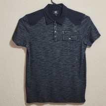 Rock &amp; Republic Mens Polo Shirt Size L Gray Short Sleeve Pocket Golf Casual - $12.54