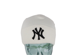NOS Vtg Hip Hop New York Yankees Baseball Knit Winter Beanie Hat White W... - £55.35 GBP