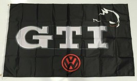 GTI VW Volkswagen Banner Flag Car Golf Racing Mechanic Workshop Man Cave 3x5ft - £13.57 GBP