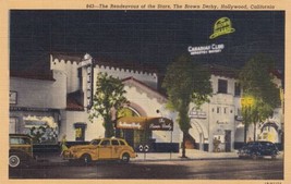 Brown Derby Hollywood Caifornia CA Postcard Rendezvous of the Stars  N06 - $2.99