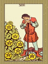 Decoration Poster from Vintage Tarot Card.Seven of Diamonds.Mystical Decor.11422 - £13.39 GBP+