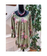 Terra &amp; Sky Women Green 100% Rayon Long Sleeve Scoop Neck Pullover Top B... - $22.77