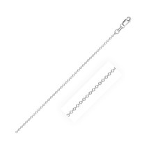 14k Solid White Gold Cable Link Chain Necklace 0.8mm 16&quot;-20&quot; Length - £104.11 GBP+