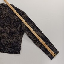 Nine West Jean Women's Sarah Jacket Denim Tan Wild One Leopard Print Size Large image 8