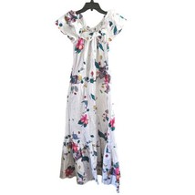 Hilo Hattie Vintage White Hawaiian Off Shoulder Dress Hibiscus Aloha Womens Smal - £38.19 GBP