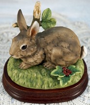 Porcelain Figurine by Stefani Rabbit 82/29 w/ wooden stand &amp; box. Made i... - $25.99