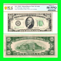 1934-C $10 Federal Reserve Note FRN - PCGS AU58 PPQ - Choice About Uncirculated  - £136.24 GBP