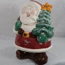 VTG Santa Claus Ceramic Christmas Cookie Jar 1999 CKRO Xmas Tree Sack of Gifts - £18.24 GBP