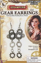 SteamPunk Cosplay Victorian Style Silver Toned Gear Earrings, NEW UNWORN... - $7.84