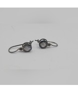 Vintage Sterling Silver Round CZ, Peirced Earrings - €21,71 EUR