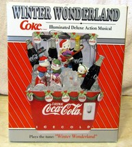 New Coca-Cola Winter Wonderland Illuminated Deluxe Action Musical 1994 Enesco - £78.33 GBP