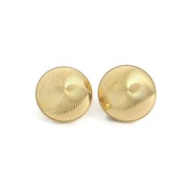 Authenticity Guarantee 
Vintage 1950&#39;s Swirl Button Stud Earrings 18K Yellow ... - £475.52 GBP