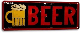 Beer Mug Retro Logo Funny Vintage Bar Pub Man Cave Wall Decor Metal Tin ... - $9.89