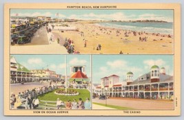 Postcard Multi-View Hampton Beach New Hampshire Casino Ocean Ave Curt Teich Co. - £2.89 GBP