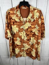 Tommy Bahama 100% Silk Button Up Hawaiian Tropical Floral Shirt Size X-L... - $27.12