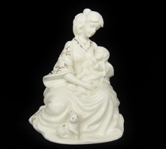 Baum Bros Formalities Figurine Mother Holding Child w Braids Gilded 7&quot; - £7.44 GBP