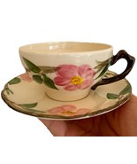 Vintage Franciscan Desert Rose Tea Cup &amp; Saucer &quot;F&quot; England Mark - $27.90 CAD