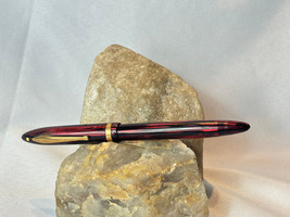 Vtg Sheaffer 875 Balance Fountain Pen Carmine Red Striated Vacu Fil Whit... - $98.95