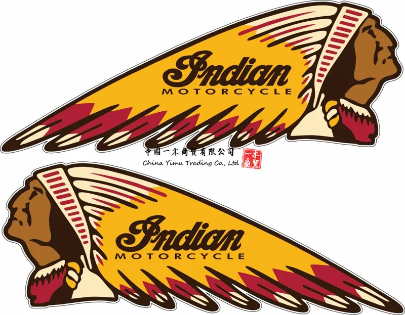 Indian War Bonnet Motorcycles Set Of 2 Vinyl Decal Sticker Car Truck Window - £35.90 GBP