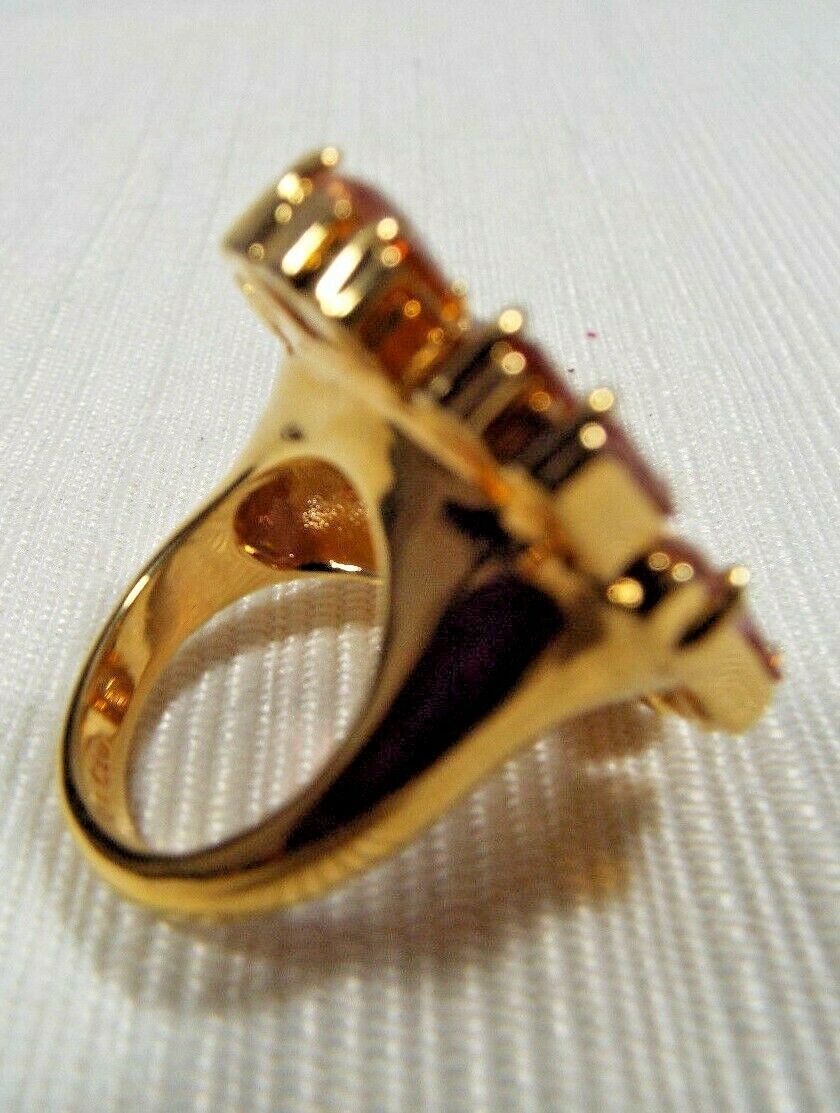 Size 7 Louise et Cie 14k Gold Plated Ring Faceted Prong Set Multicolored Stones Item image 4