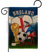 World Cup England Soccer Burlap - Impressions Decorative Garden Flag G192095-DB - £17.98 GBP