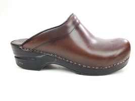 Dansko Womens Brown Leather Slip On Slides Clog Mules Size EU 36 US 5.5-6 - $34.95