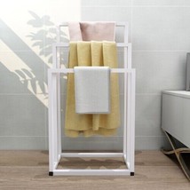 Metal Freestanding Towel Rack 3 Tiers Hand Towel Holder Organizer - White - £39.19 GBP
