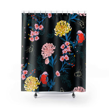 Night Blooming Flowers Stylish Design 71&quot; x 74&quot; Elegant Waterproof Shower Curtai - £55.79 GBP