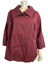 Liz Claiborne Women&#39;s 3/4 Sleeve Zip Front Jacket Burgundy 2X - $23.74