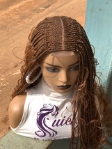 Braided Wig For Black Women, Boho, box braids, braided lace Closure, Curly - £109.06 GBP