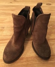 Bos &amp; Co Ankle Booties Boots Belfield Army Olive Green Suede Leather  9.... - $55.00