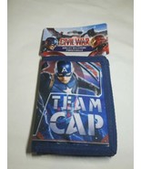 New Marvel Civil War Team Captain America Boys Men Tri-Fold Hook Loop Wa... - $14.54