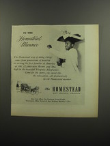 1953 Homestead Resort Ad - In the Homestead Manner - £14.78 GBP