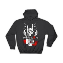 Rock On Guitars Hand Sign Wall Print : Gift Hoodie Music Lover Retro Card Father - £28.52 GBP