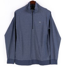 Travis Mathew Pullover Men&#39;s Medium Blue 1/4 Zip Golf Pockets Long Sleeve - £21.24 GBP