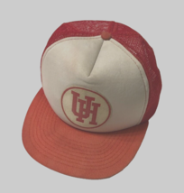 $35 Houston Cougars NCAA Basketball Vintage 80s 90s Trucker Mesh Red Hat Cap - £28.76 GBP