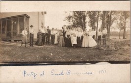 RPPC Country Folk People Gathering Party 1911 Emil Breamers Family Postcard X8 - £7.03 GBP