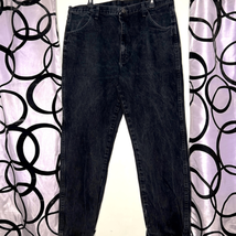 Rustler black straight leg denim jeans, size 40 x 30 - £9.42 GBP