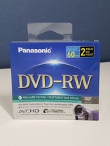Panasonic DVD-RW 60 Min 2 PACK Pro Hard Coating Double Sided Rewritable NEW Seal - £9.84 GBP