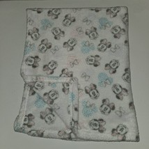 Disney Baby Minnie Mouse Fleece Baby Blanket Blue Pink Purple Polka Dots - £18.45 GBP