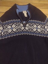 Vtg L.L. BEAN 1/4-Zip Pullover Ski Lodge Nordic Outdoors Sweater Men&#39;s Size L - £27.94 GBP