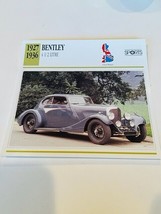 Classic Car Print Automobile picture photo 6X6 ephemera litho Bentley 19... - $13.81