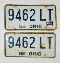 1969 Ohio License Plates Matching Set 9462 LT - £27.35 GBP