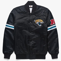 NFL Jacksonville Jaguars Vintage Black Satin Baseball Letterman Varsity Jacket - £83.91 GBP