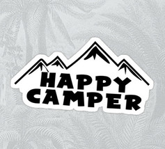 Happy Camper Mountains Hiking Skiing Sticker Decal 4&quot; X 2&quot; - £3.78 GBP