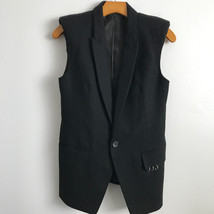 Izzue Collection Wool Vest S Black Fleeced Button Tailored Steampunk Goth - $36.07