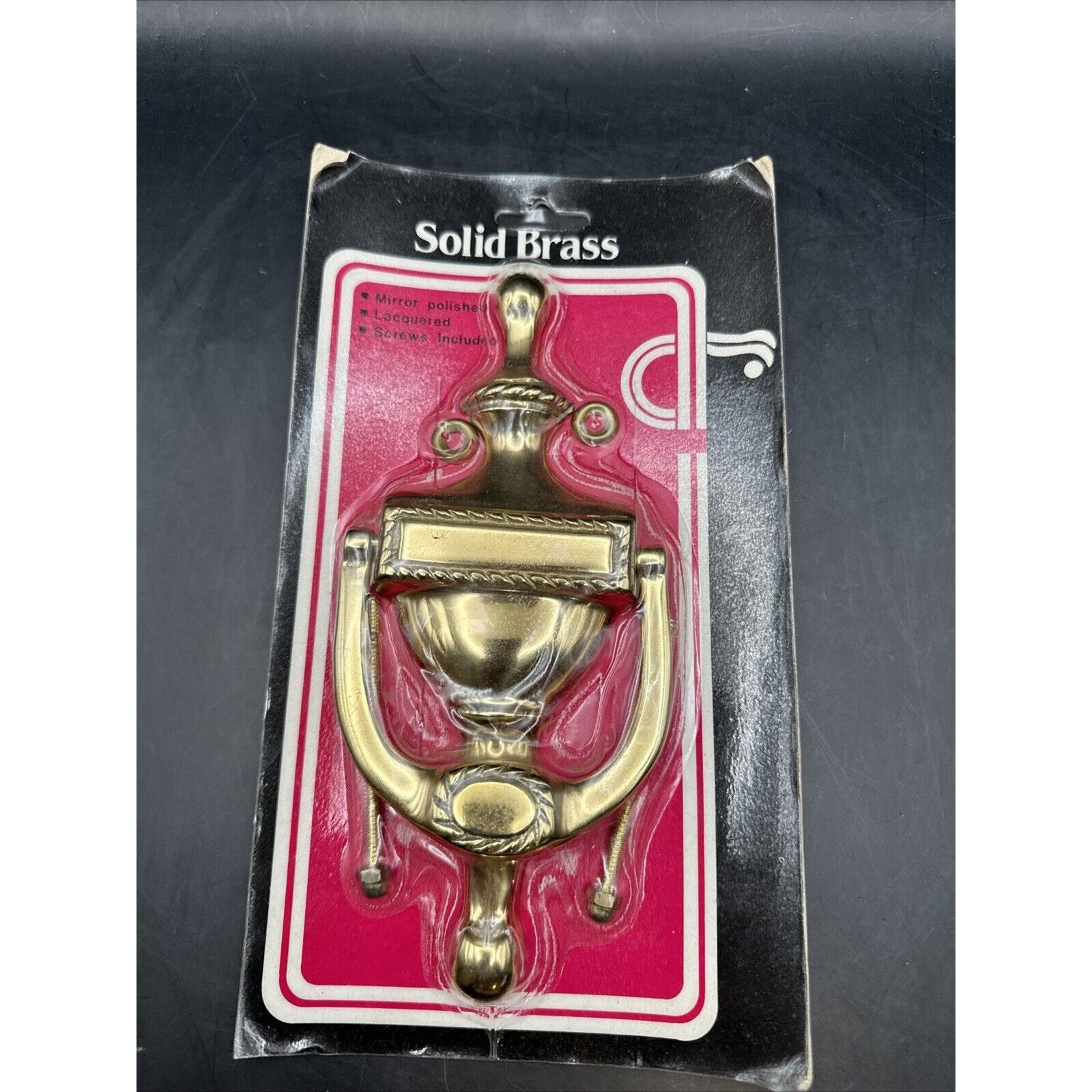 Vintage Solid Brass Door Knocker Mirror Polished Lacquered New With Bolt... - $14.84